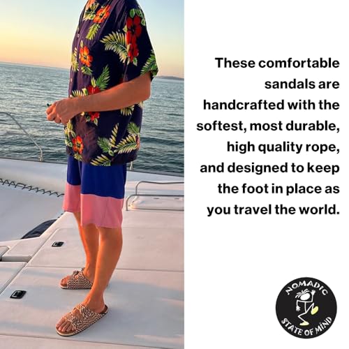 Moses Rope Sandals, Handmade Shoes with Non-Slip Sole, Double Buckle Adjustable Straps, Sustainable Lightweight Slip-On Slide Shoes, Men Women Unisex4