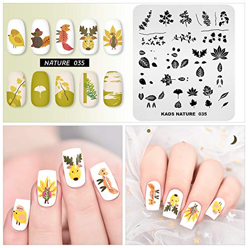 KADS Placa de estampagem de unhas, design de imagem de coqueiro, natureza, para decoração de arte de