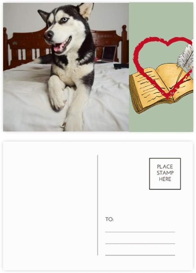ハスキー犬の部屋 上等 ハガキカード祝福日記バレンタインカード枚