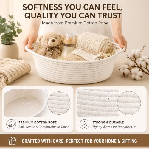 Image of 8 Packs Gift Baskets Empty, Small Woven Basket for Gifts,8 Bag & 24 Ribbons