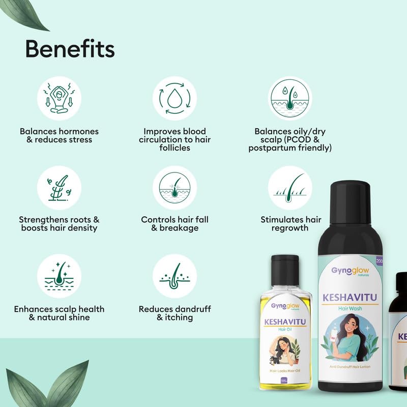 Image of Keshavitu Hair Growth Oil - Ayurvedic Hair Fall Reduction, Dandruff Control & Shine Booster, 100ml