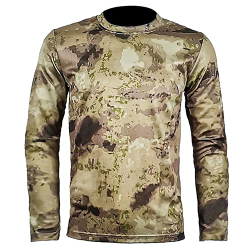 Mens UPF 50+ Sun Protection Fishing Shirts Lightweight Quick Dry Camo T-Shirt Swim Shirt Short Sleeve Rash Guard