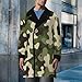 Meaudiwes Fashion Warm Overcoat Double Breasted Trench Coat Lightweight Jacket Windbreaker Army Green Camouflage Vietnam Tiger Stripe Camo