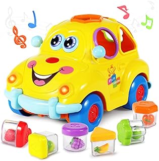 YC Baby Toys for 1 Years Old Boys Girls 1st Birthday Gifts Shape Sorter Cars Crawling Toys for 6 12 18 Months Educational Toys with Sound Music Light for Kids Age 1 2 3 +