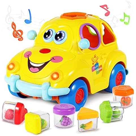 YC Baby Toys for 1 Years Old Boys Girls 1st Birthday Gifts Shape Sorter Cars Crawling Toys for 6 12 18 Months Educational Toys with Sound Music Light for Kids Age 1 2 3 + Cover
