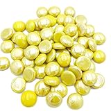 Glänzend und glatt Armena Glasnuggets Gelb Glassteine Blickdicht Deko Glasperlen Durchmesser 17-20mm 300g (Circa 75 Stück)