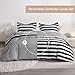 NTBAY 3 Pieces Duvet Cover Set King Size, Reversible Zipper Comforter Cover with 4 Corner Ties and 2 Pillow Shams, Soft Brushed Microfiber Comforter Cover Set with Black and White Striped Printed
