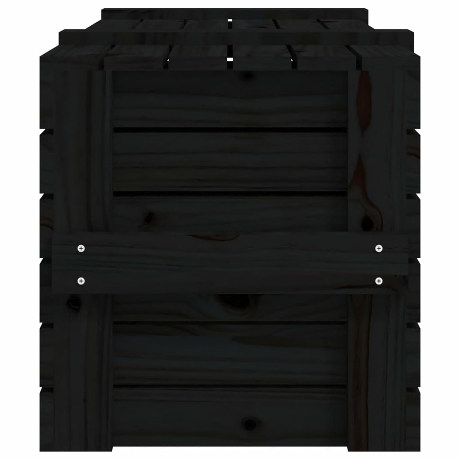 Gecheer Armario Bajo Armario de Almacenaje Armario Escobero Caja de almacenaje Madera Maciza de Pino Negro 91x40,5x42 cm,Armario de Exterior e Interior,Jardín y Terraza