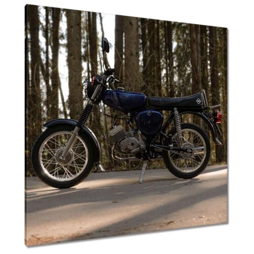 Tableau moto classique 90x90cm de style vintage pour salon