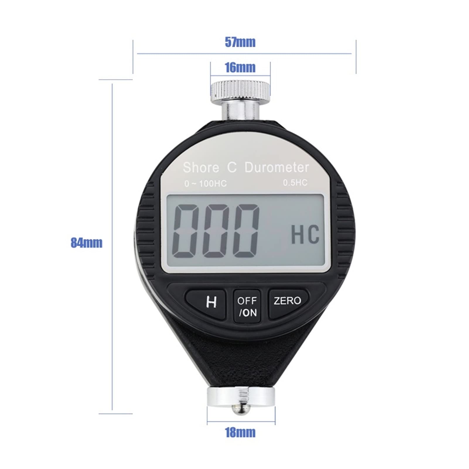Tragbarer Härteprüfer Ha/hc/hd Härteprüfgerät Reifen Kunststoff-Gummi-Testwerkzeug-Digital-Shore-Durometer LCD Anzeige 0-10. 0ha. Testerzähler Absatz.(HC)