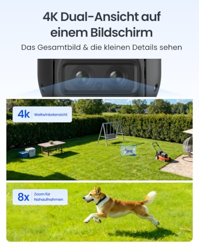 Reolink 4K PTZ Überwachungskamera Aussen Akku mit Auto-Tracking & Auto-Zoom – Ansicht 2