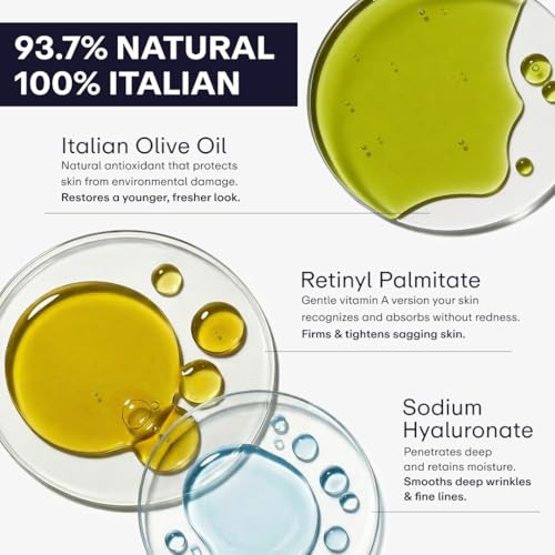 Omnis Uomo Serlino Lab Face Cream – Moisturizer with Retinol and Hyaluronic Acid, Refreshing Effect, Reduces Wrinkles and Dark Spots, Improves Skin Elasticity and Radiance