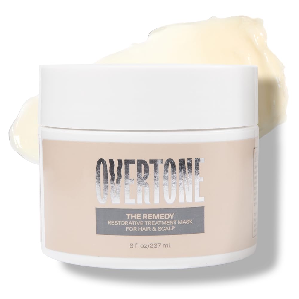 oVertone The Remedy Deep Hydrating Hair Mask – Vegan & Cruelty-Free Repair Treatment, Restores Moisture, Strength & Shine for All Hair Types, 8 oz