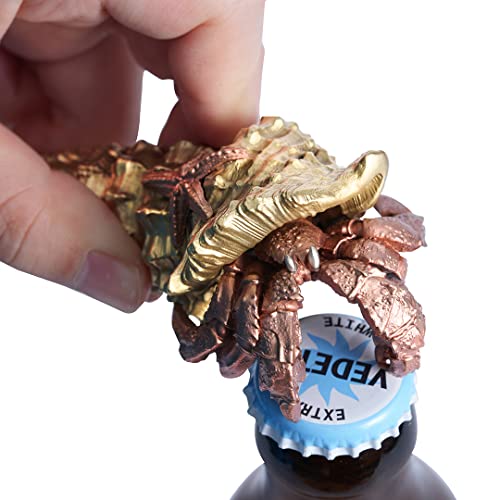 COPPERTIST.WU Einsiedlerkrebs Flaschenöffner oktoberfest Schlüsselanhänger Vintage Messing Bier Deckelöffner Korkenzieher Bieröffner lustig Geschenke für Männer Cover