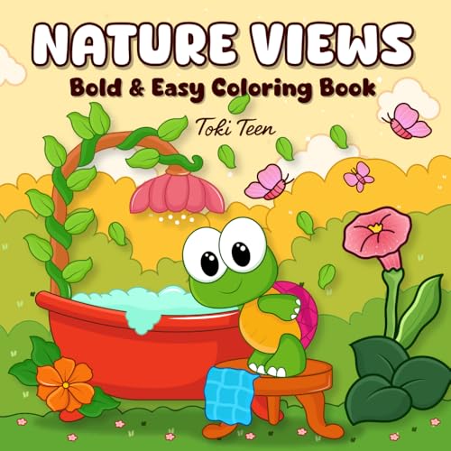 Nature Views: Bold & Easy Coloring Book Featuring Peaceful Garden Scenes, Flowers, Trees, and Nature Paths for Kids, Teens and Adults (Into Gardens Coloring)