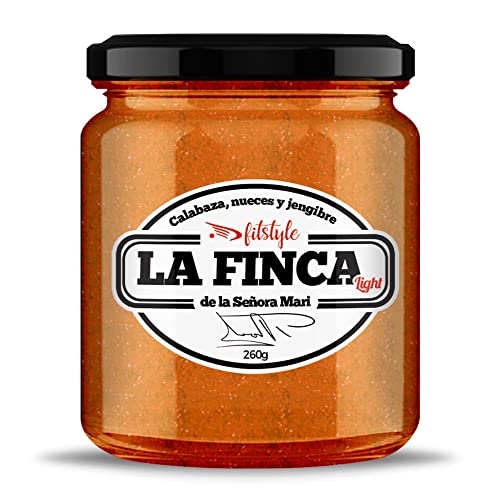 Mermelada de Calabaza (78,8%), nueces y Jengibre | Sin Azúcar añadido 260g | Light y con la mitad de calorías | Con fruta ecológica y sabor intenso