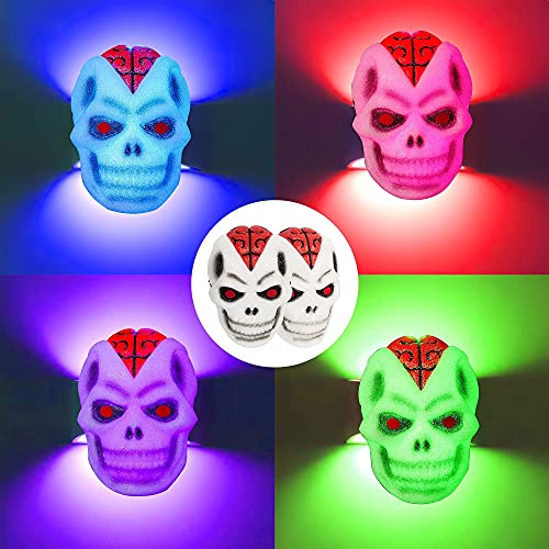 Image of Dazzle Bright 2 Pcs Halloween Porch Light Covers, Scary Skull Front Door Decorations for Outdoor Outside Decor