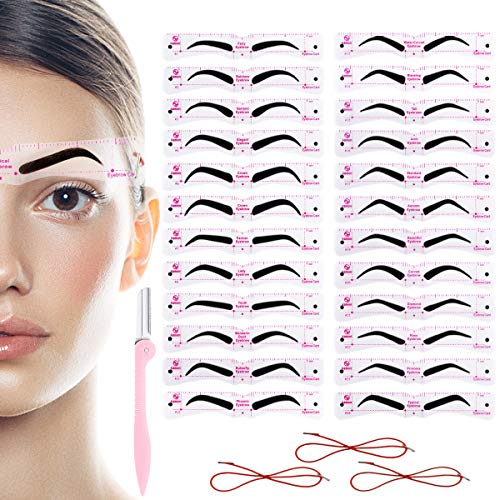 Eyebrow Stencils,Reusable Eyebrow Template 24 Fashionable Styles Eyebrow Shaper Kit