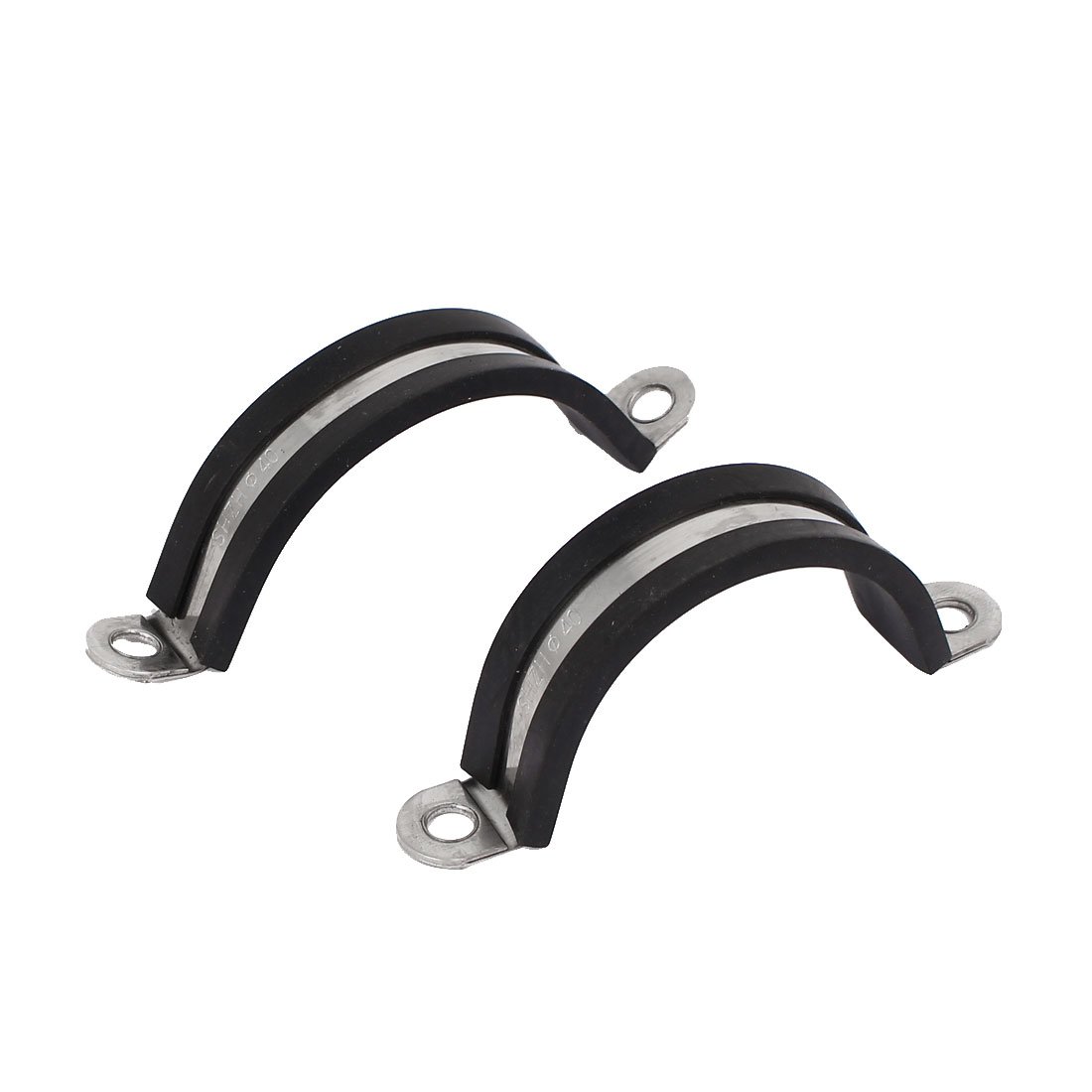 Aexit 40mm EPDM Clamps Rubber Lined U Clip Cable Wire Fuel Hose Pipe Clamps Strap Clamps 5 Pcs