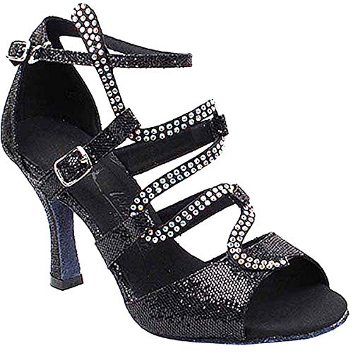Very Fine Women's Black Ballroom Dance Shoes Tango Wedding Salsa Dance Shoes Sera7017EB 2.5