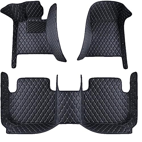 Tapis de sol pour VW Polo 2011-2017 en cuir PU style luxe noir et beige