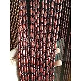Gdmokle 45 Stränge Hölzern Perlenvorhang, Türvorhang Wohnzimmer Raumteiler, Dekoration Hängen Tautropfen Fadenvorhang, Vorhänge für Schlafzimmer Teilervorhang (Farbe : A-90x200cm)