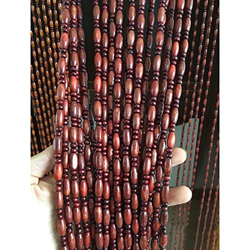 Gdmokle Rideau de Porte Perles, Multicolore Rideaux Occultant Isolation Thermique, Rideau en Perles de Bois Séparateur pour Décoration Salon Chambre Bureau (Couleur : A-90x200cm)