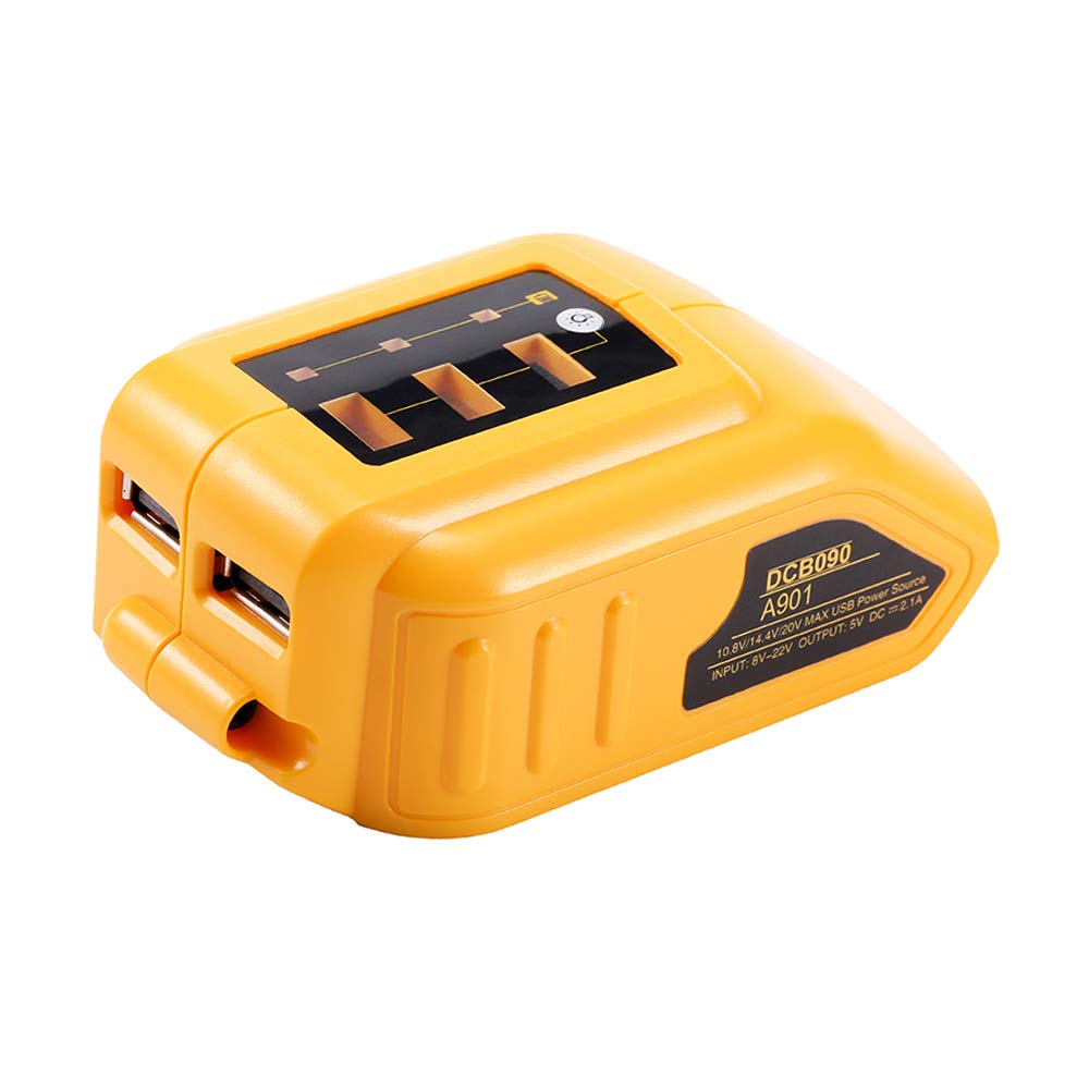 VANTTECH DCB090 12V/20V Max USB Converters Adapter for Dewalt 10.8v 12V 14.4V 18V 20V Lithium Battery DCB182 DCB183 DCB184 DCB185 DCB205