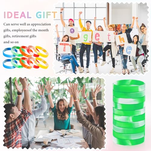 Image of Liliful 100 Pcs Silicone Rubber Wristbands Rubber Wristband Bracelet Bands for Silicone Wristbands for Women Men(Multicolor)