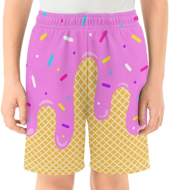 2025 New Ice Cream Shorts, Ice Cream Baseball Pants, Casual Elastic Waist Shorts2