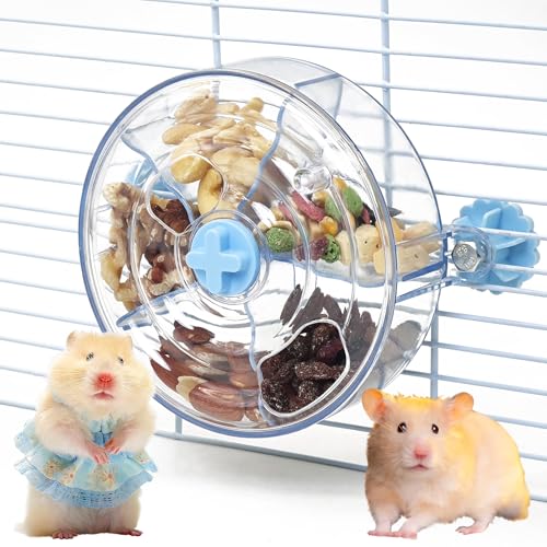VCEPJH Rat Foraging Toy Interactive Slow Feeder with Transparent Rotating Treat Dispenser Wheel for...