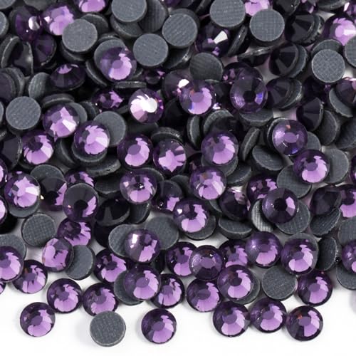 6000PCS Hotfix Rhinestones Bulk, Tanzanite Rhinestones for Crafts Clothes,Hotfix Crystals DIY Decoration, SS10, 2.7-2.9mm