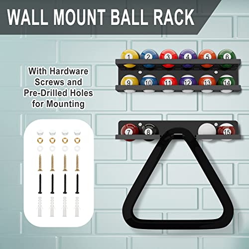 Cosmos Acrylic Billiard Ball Storage Shelf Holder - Pool Balls Display Rack Wall Mount Organizer for 16 Balls & Ball Rack in Billiard Game Room & Bar Pool Cue Accessory (Solid Black) - Image 6
