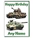 Produktbild AK Giftshop Personalisierte Geburtstagskarte mit Militärpanzern  Namen und Alter hinzufügen