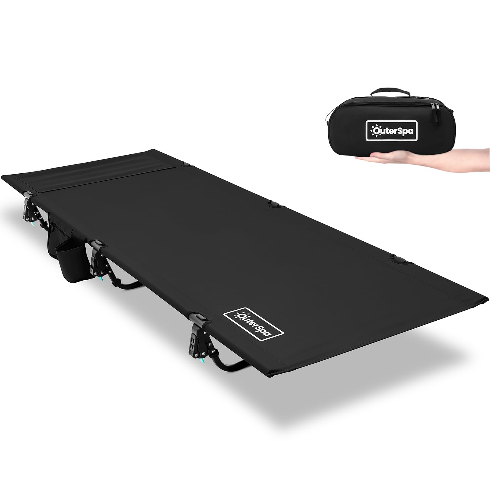 OuterSpa Portable Camping Cot, Sleeping Cots for Adults, Ultralight Backpacking Cot, Compact, Collapsible, Easy Set-Up, Supports 500lbs, Lightweight