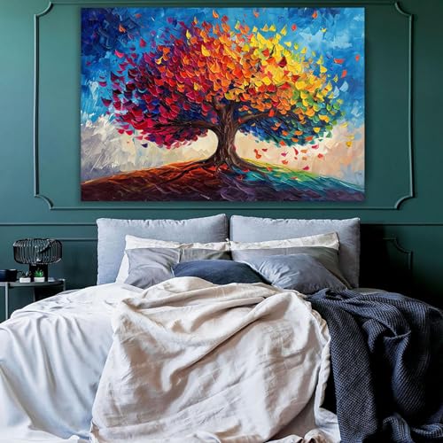Impression toile intissée arbres abstraits art mural chic
