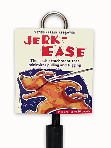 JERK-EASE Patented Shock Absorber Bungee Dog Leash Attachment, Medium (up to 60 pounds), Black