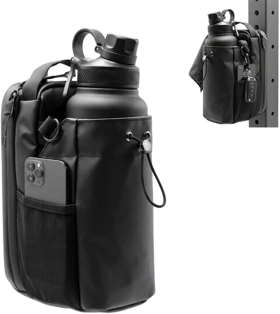 Magnetic Gym Bag, Magnetic Water Bottle Bag, Multi-Purpose Water Bottle Carrier Holder with Phone Pockets, Durable & Lightweight for Sports, Travel, Hiking-image-41