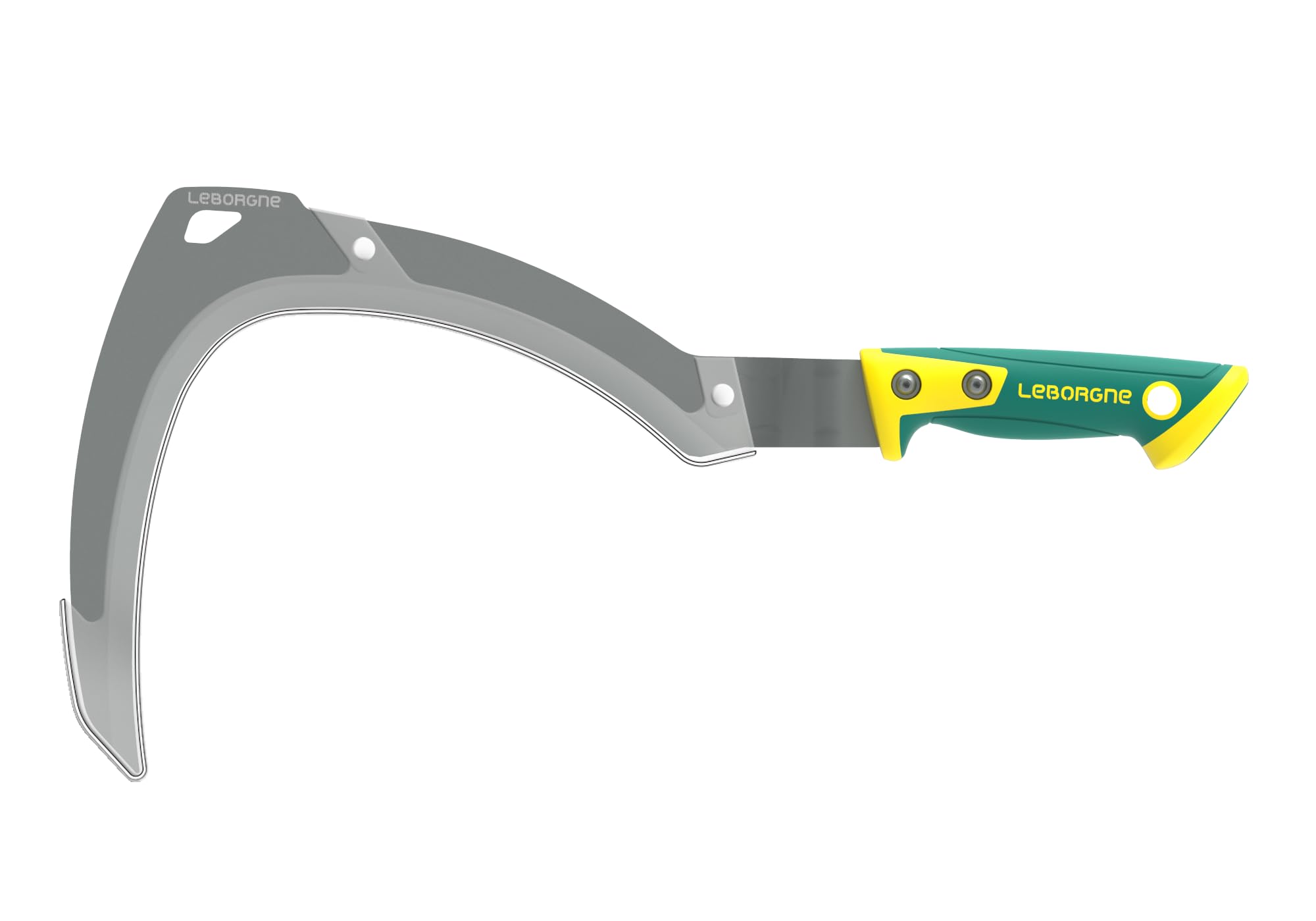Faucille à broussailles coudée 50 cm Duopro – lame inox trempée 50-55 HRC – manche bi-matière – débroussaillage et fauchage précis