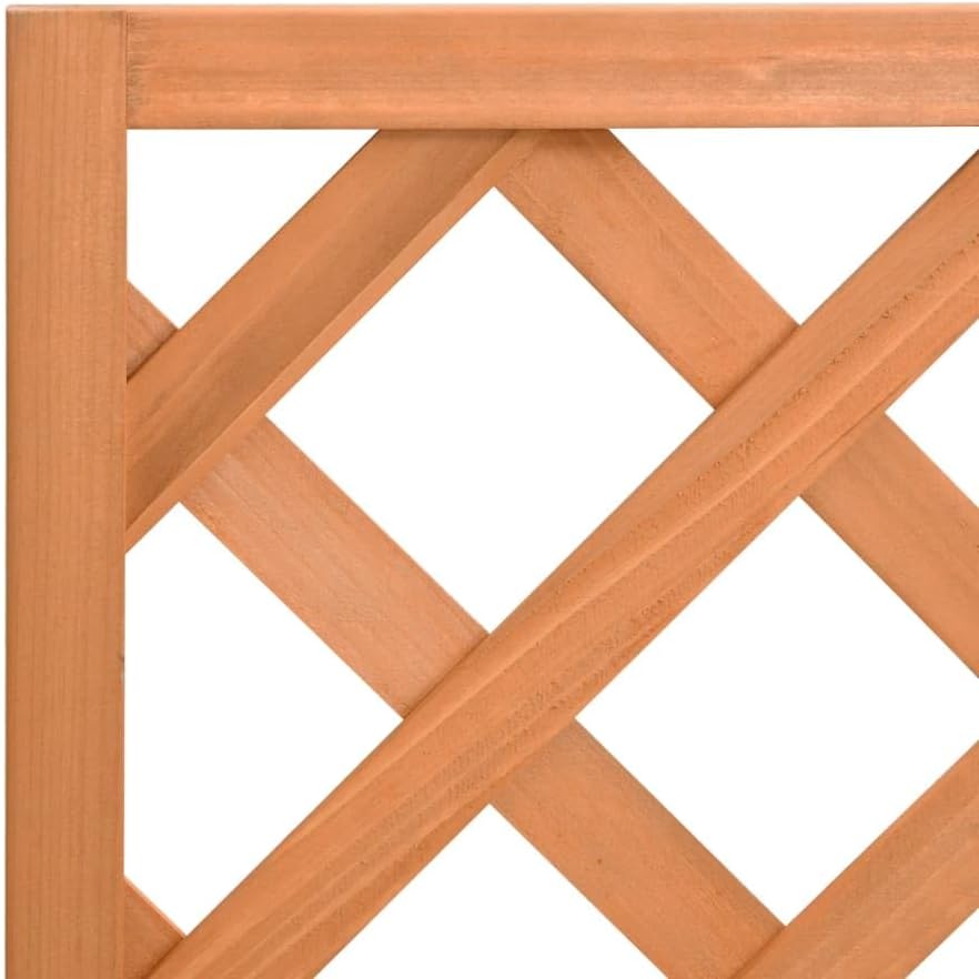 Rustic Fir Wood Planter Box with Trellis 15.7 x 11.8 x 35.4 in Raised Garden Bed for Climbing Plants Matte Brown Outdoor Indoor Patio Balcony Use