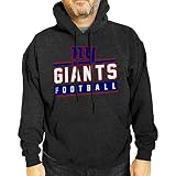 Team Fan Apparel NFL - Sudadera con capucha para adultos, forro polar de poliéster de algodón, muestra tu espíritu de equipo y siéntete cómodo (New York Giants - Negro, adulto, talla S)