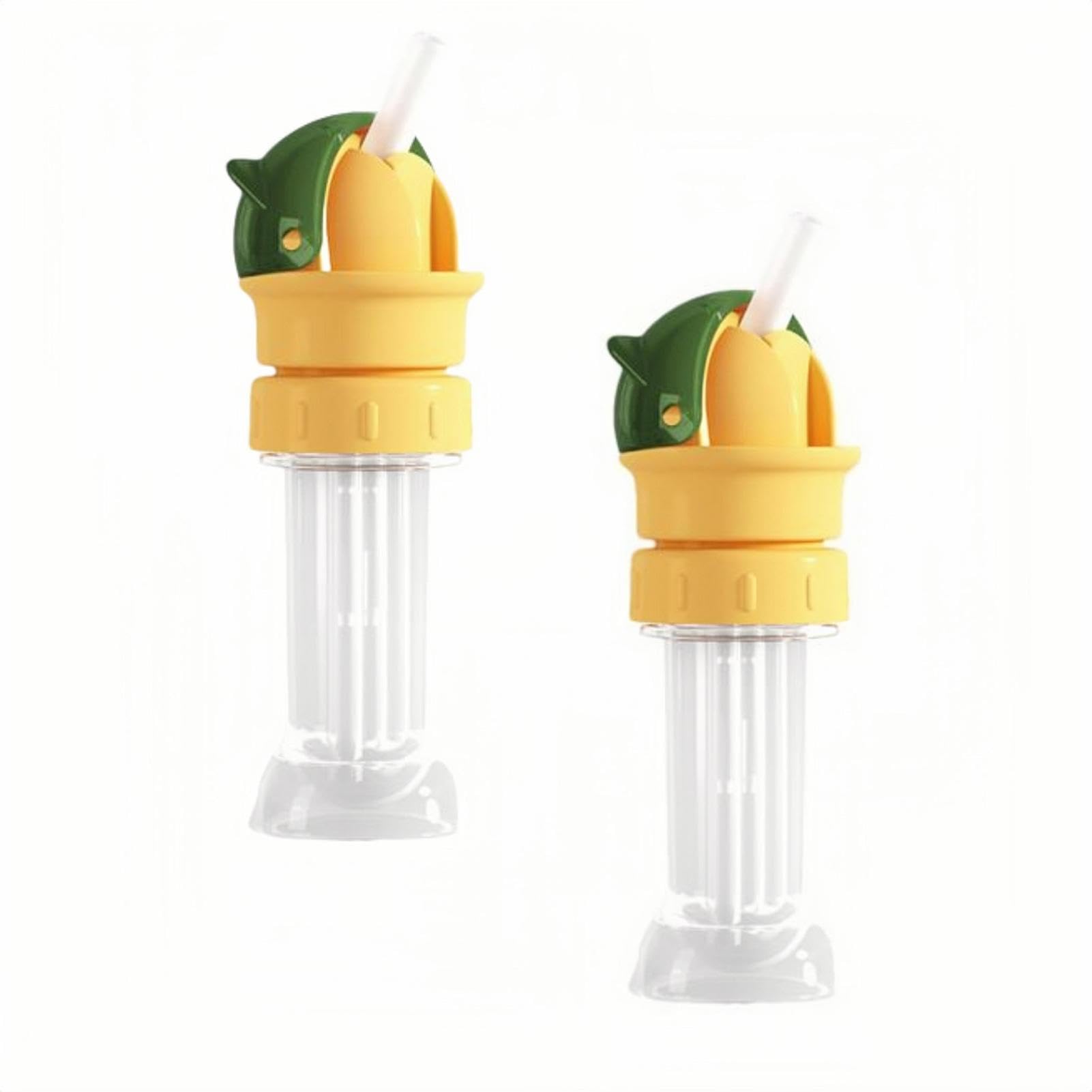 Water Bottle Spout Adapter, 2PCS Silicone Bottle Top Leakproof for Kids, Cat Ear Shaped Drinking Bottles Spout Cover with Straw, Reusable Milk Bottles Top Cap Detachable, for Kids Products — view 8