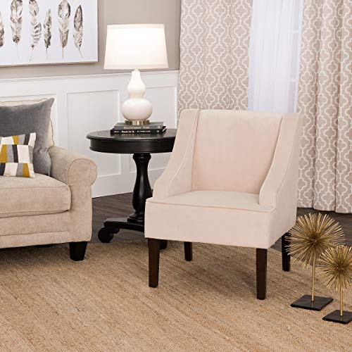 Homepop Swoop Arm Living-Room-Chairs, Cream Velvet #TOP7