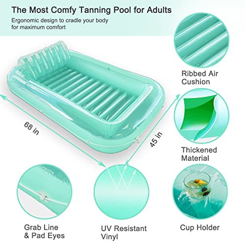 Float Joy Tanning Pool Luftmatratze Pool Groß Luftmatratze Wasser Erwachsene Aufblasbare Badeinsel Schwimminsel Pool Spielzeug Wassermatratze