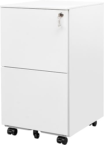 Miniatura 4 de Archivador móvil de 3 cajones con cerradura, archivador de almacenamiento de oficina para tamaño legalcarta, archivador de metal premontado excepto