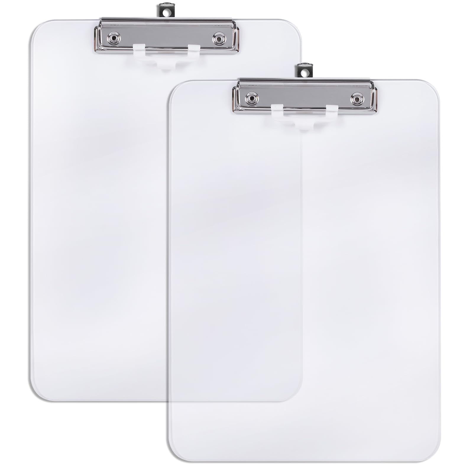 Hongri Plastic Clipboard with Pen Holder, Clear 8.5x11 Letter Size Clip Board for Classroom Office, Students