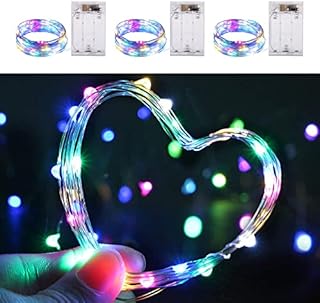 3 Pack LED String Lights, 16ft(5m) 50 LED Fairy Lights Battery Operated, String Lights for Indoor Outdoor Decor,Bedroom,Wedding Decoration,Christmas,Halloween,Parties, Tree Decoration (Multi-color)