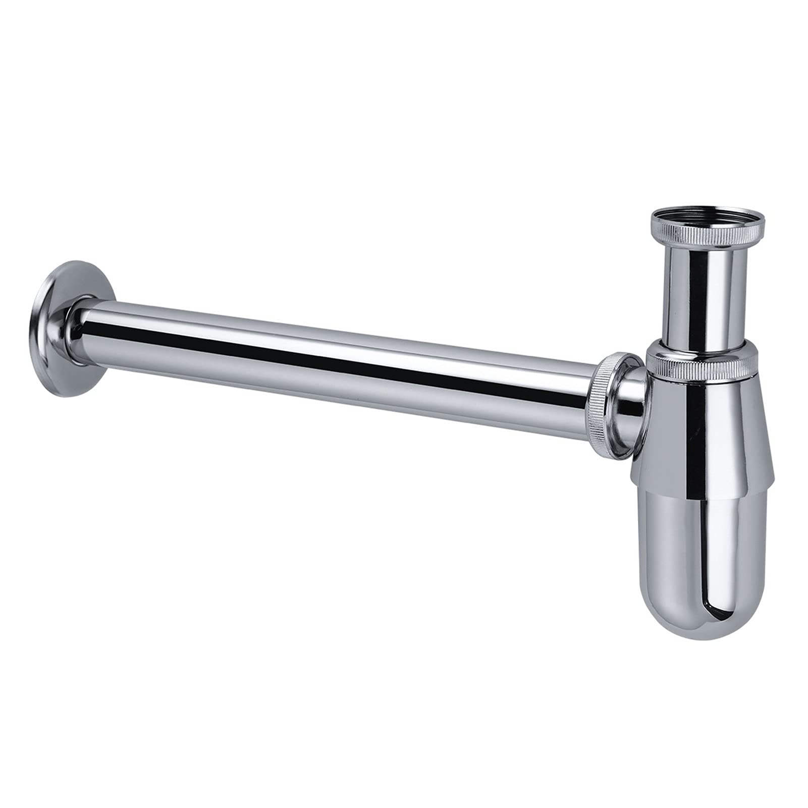 Trampa para Botella Plateada, sifón Redondo, latón, Cromo, baño, tocador, Lavabo, tubería, Fregadero, tuberías de Agua Residual, Accesorios de baño exquisitos