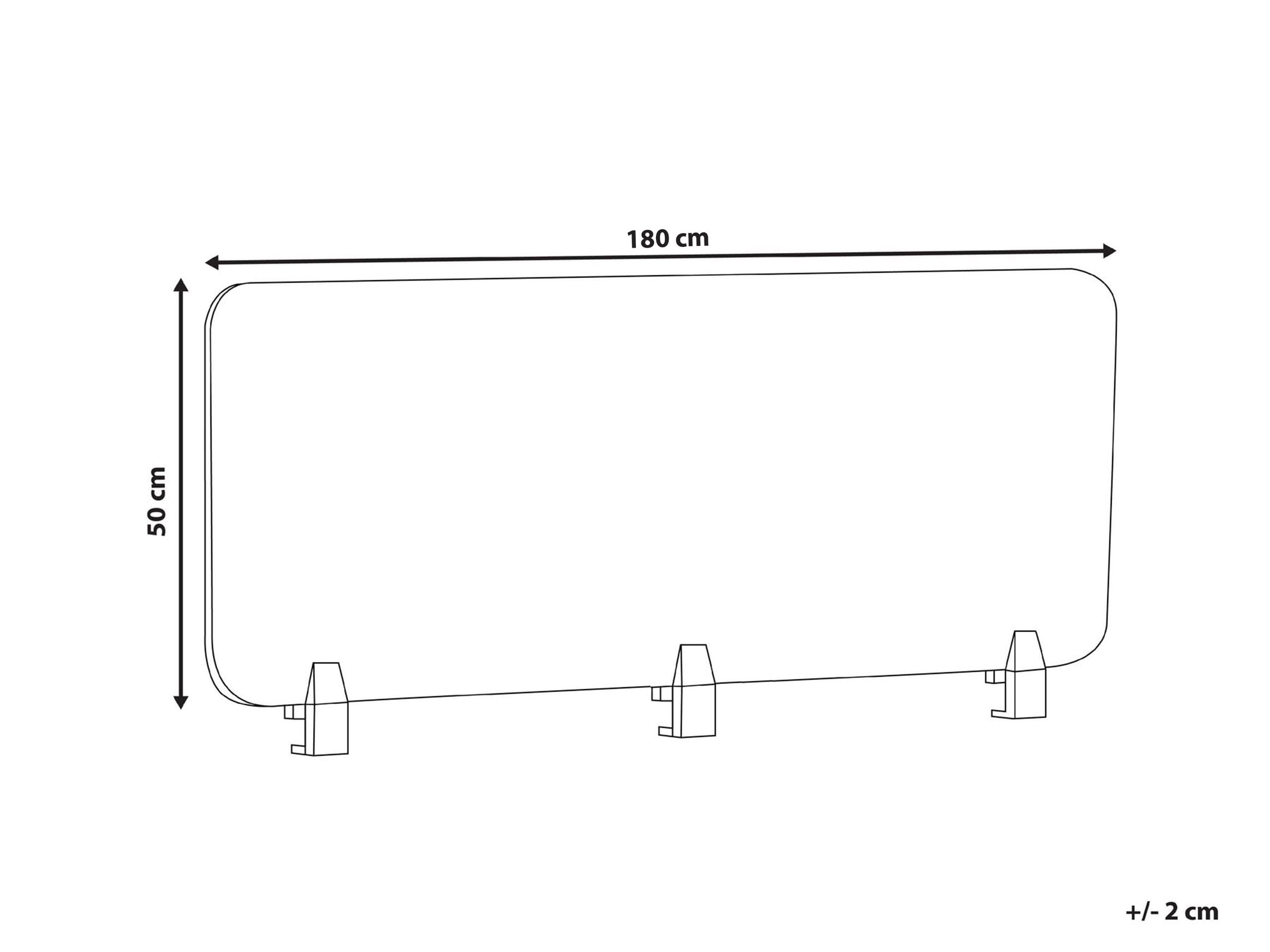 Beliani Schreibtisch Trennwand Akustik Polster cremeweiß 180 x 50 cm Schallschutz Split