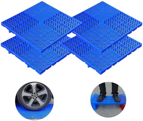 4 Pack Blue Nestable Ventilation Storage Grid Pads HDPE Waterproof Plastic Pallets Lightweight and Stackable Design for Easy Installation Supermarket Breathable 30x30x5cm